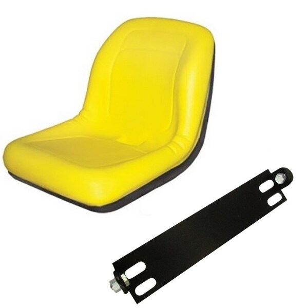 Aic Replacement Parts Yellow High Back Seat w/ Pivot Rod Bracket Fits John Deere LX172 LX173 LX176 LX1 6003AB-SEAT - main